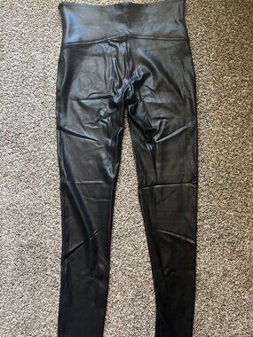 Spanx Black Faux Leather Leggings
